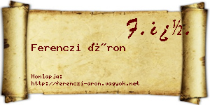 Ferenczi Áron névjegykártya